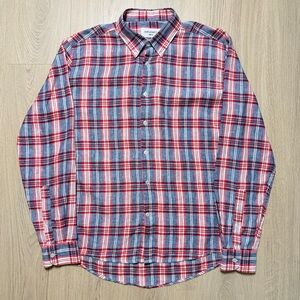Our Legacy Red, Blue & White Plaid Button-Down Shirt